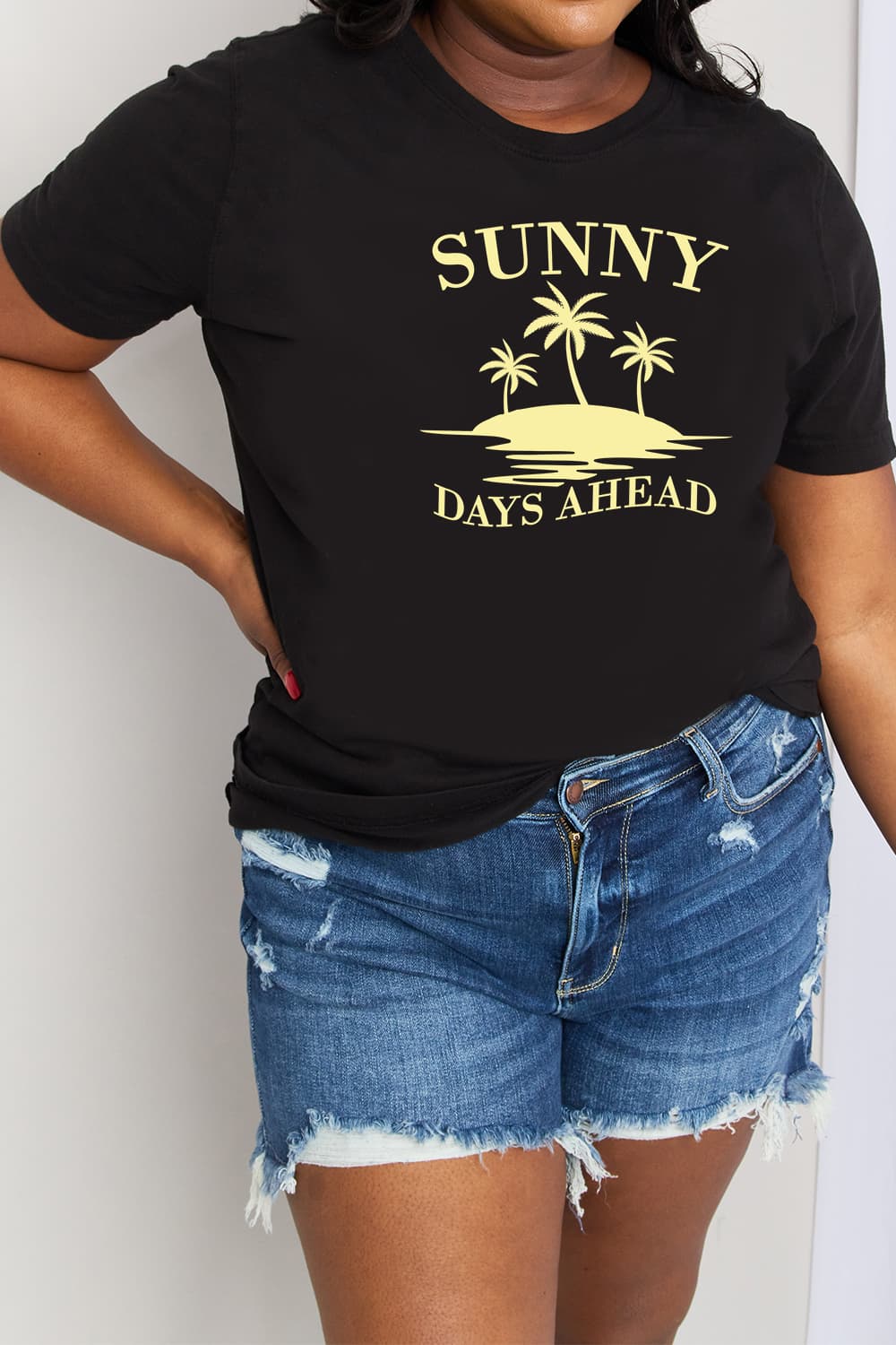 Simply Love Full Size SUNNY DAYS AHEAD Graphic Cotton Tee